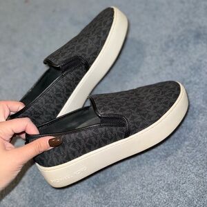 Michael Kors Black Teddi Slip-On Sneakers